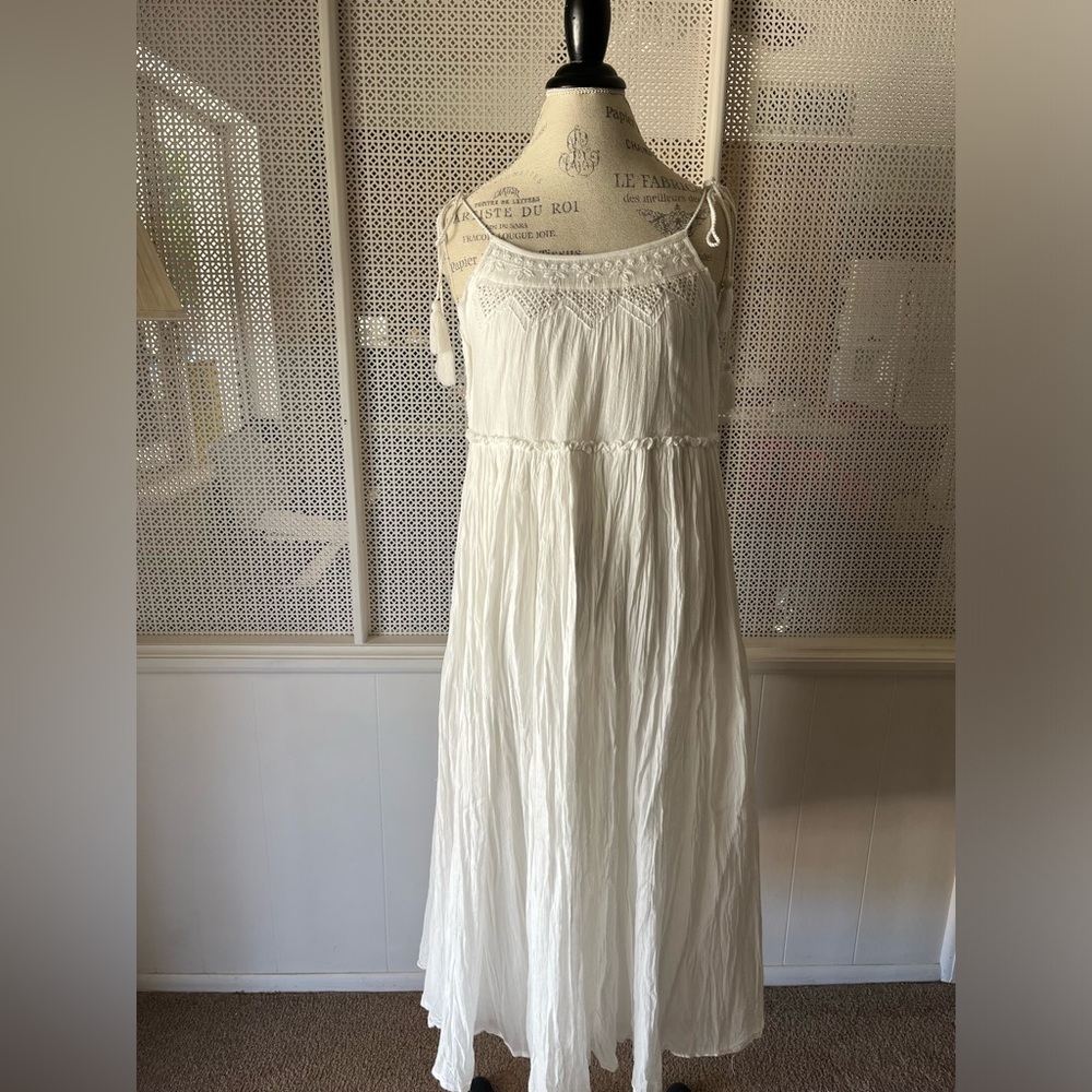 New Talisman Raja Dress Bohemian 💯 Cotton White - Picture 3 of 11